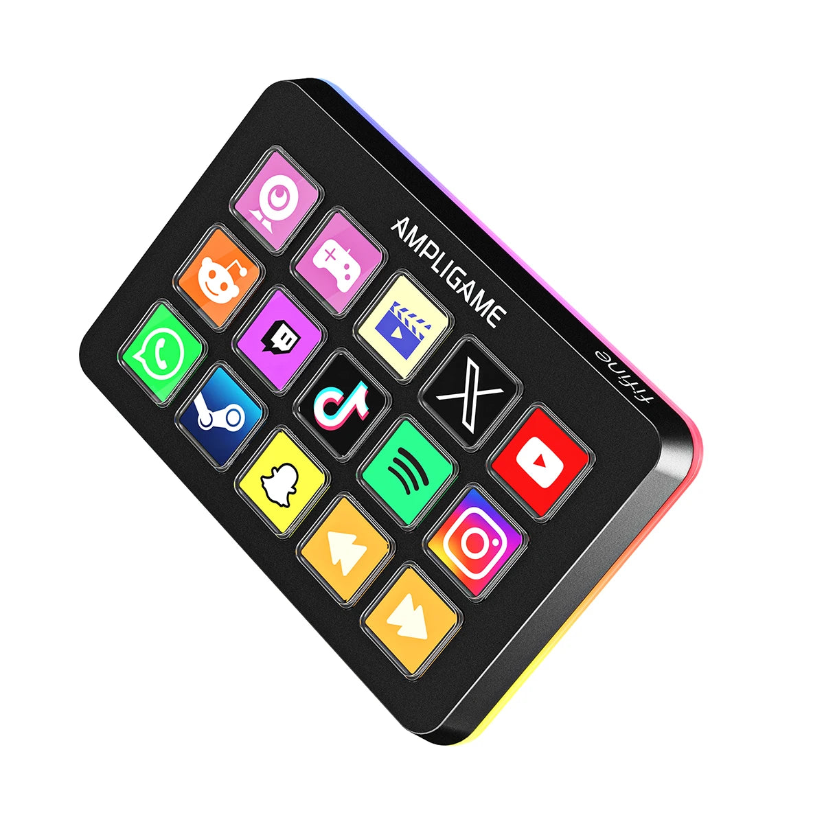 D6 Macro Stream Controller App-Triggered Actions with 15-Key Programmable Deck for Live Streaming, for Obs/Twitch/Youtube